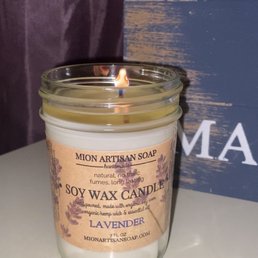My lavender candle :) SO strong and smells so good!!