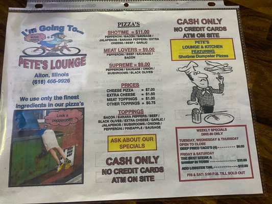 Menu photo 4 Pete's Lounge Godfrey, IL