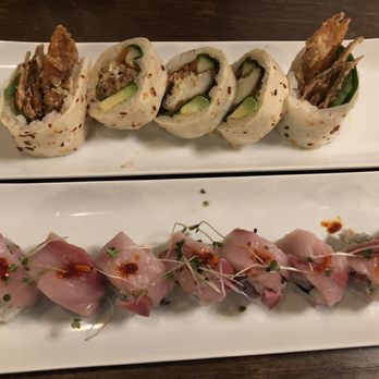 Edoko Omakase - Spider roll and signature spicy hamachi roll - Sushi Bars Near Me - Irving, Texas