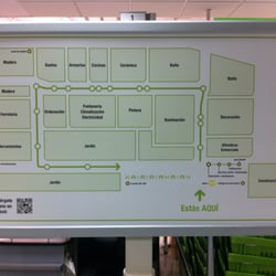 Leroy Merlin - Plano de distribución de la tienda.  Un interior de 1.800m2 de productos y expositores.