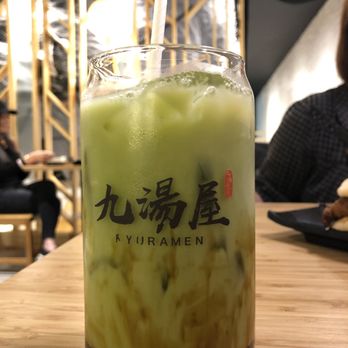 Kyuramen - Flushing - Matcha Latte w brown sugar - Ramen Near Me - Flushing, New York