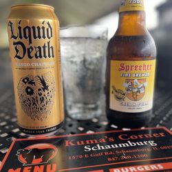 Kuma's Corner - Schaumburg - Sprecher Cream, Liquid Death Water