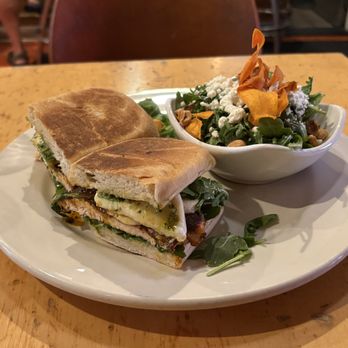 Memphis Cafe - Blackened Chicken Cibatta with Goat Cheese Salad Side - Southern Near Me - Costa Mesa, California Memphis Cafe - Blackened Chicken Cibatta with Goat Cheese Salad Side - Southern Near Me - Costa Mesa, California