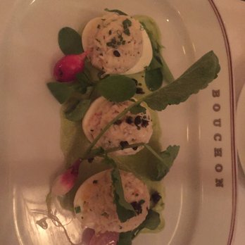 Bouchon - 4.5/5 crab deviled eggs - French Near Me - Yountville, California Bouchon - 4.5/5 crab deviled eggs - French Near Me - Yountville, California