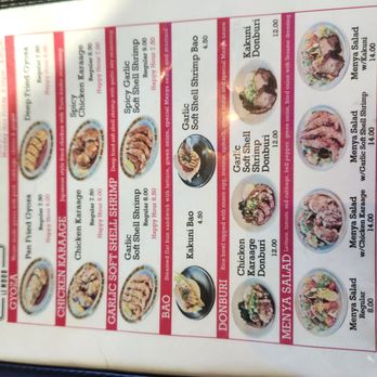 Menya le Nood - Sides and Appetizers. Happy Hour prices in red. - Ramen Near Me - Honolulu, Hawaii