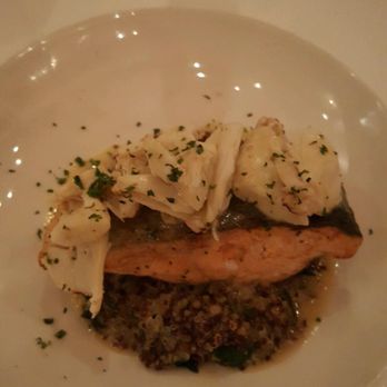 Sofia Restaurant - Salmon with jumbo lump crabmeat. - Greek Near Me - Margate City, New Jersey