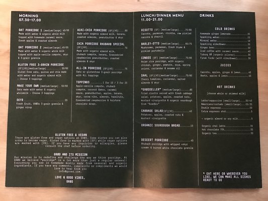 Menu photo 1 Grød Copenhagen, 84