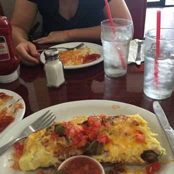 I-45 Diner - Meat lovers omelet - giant and good add sour cream! - American Near Me - Spring, Texas I-45 Diner - Meat lovers omelet - giant and good add sour cream! - American Near Me - Spring, Texas