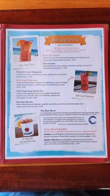 Menu photo 2 The Crab Trap, Perdido Key Pensacola, FL Menu photo 2 The Crab Trap, Perdido Key Pensacola, FL