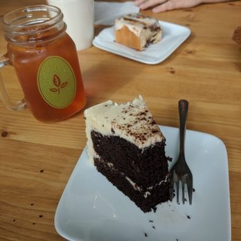Leaves Book and Tea Shop - Iced Earl Grey tea with a chocolate Earl Grey cake. - Bookstores Near Me - Fort Worth, Texas Leaves Book and Tea Shop - Iced Earl Grey tea with a chocolate Earl Grey cake. - Bookstores Near Me - Fort Worth, Texas