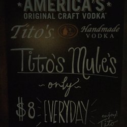 Downstairs Bar - Last night & ordered 4 Tito's Mules & bartender charged me extra & I asked about $8 everyday special, she said no.