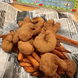 Shrimp and sweet potato fries Shrimp and sweet potato fries
