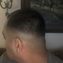 First attempt: Initially, when I got my first haircut. Lines and uneven. No blending and no fading