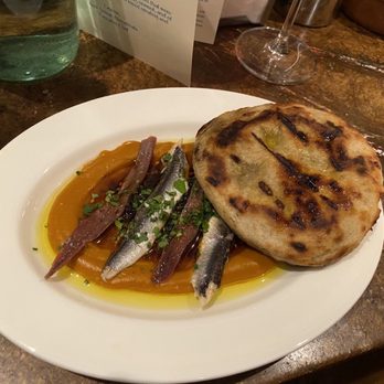 Como Taperia - Squash Purée with Anchovies and Flatbread - Tapas Bars Near Me - Vancouver, British Columbia Como Taperia - Squash Purée with Anchovies and Flatbread - Tapas Bars Near Me - Vancouver, British Columbia