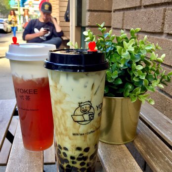Yokee Milk Tea - Matcha Volcano with Boba & Lychee Tea with Cheese Mousse. - Bubble Tea Near Me - Oakland, California Yokee Milk Tea - Matcha Volcano with Boba & Lychee Tea with Cheese Mousse. - Bubble Tea Near Me - Oakland, California
