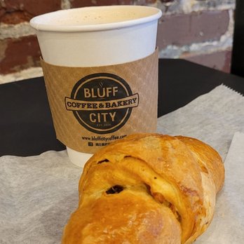 Bluff City Coffee - Foccacia dough.  Sun dried tomato and feta cheese filling. - Coffee & Tea Near Me - Memphis, Tennessee