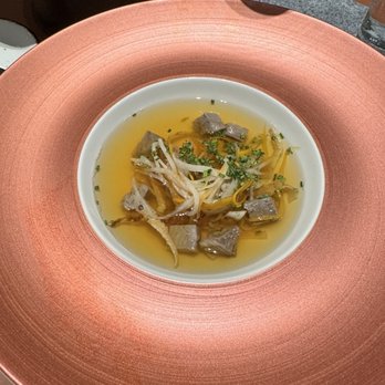 Mountain Hub Social Dining - Beef consommé with crepe - International Near Me - München-Flughafen, BY