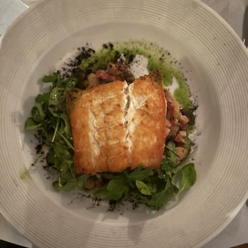 The Sweet Life - Halibut - white beans, guanciale, cremini mushrooms, arugula - New American Near Me - Oak Bluffs, Massachusetts