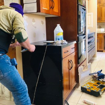 JPR Stone Surfaces - Installing a waterfall edge in Silestone Eternal Noir - Countertop Installation Near Me - San Marcos, California