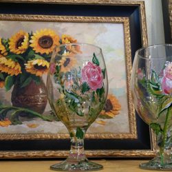 Gold Dust Treasures - Flower Paintings and Handpainted Glasses