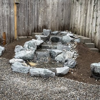E & B Landscaping - new water feaure, we just need to add a few finishing touches. - Landscaping Near Me