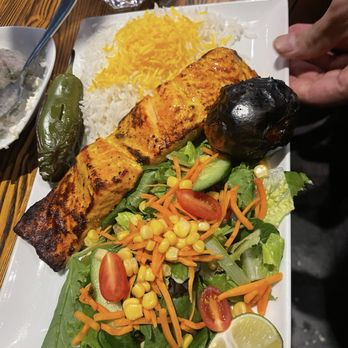TehranRo Grill - Salmon kebob delicious and fresh! - Mediterranean Near Me - Los Angeles, California TehranRo Grill - Salmon kebob delicious and fresh! - Mediterranean Near Me - Los Angeles, California