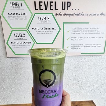 Meccha Matcha - Matcha Ube Latte - with Oat Milk - Desserts Near Me - Artesia, California Meccha Matcha - Matcha Ube Latte - with Oat Milk - Desserts Near Me - Artesia, California
