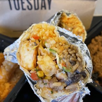 Calexico - Park Slope - a burrito with rice and vegetables - Mexican Near Me - Brooklyn, New York
