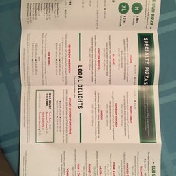 the menu for the restaurant