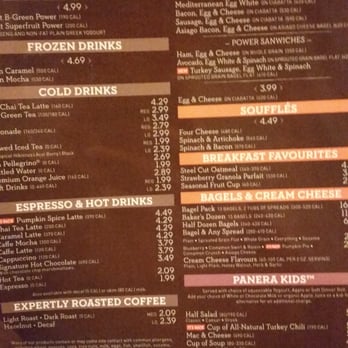 Panera Bread - Menu, side 2. - Sandwiches Near Me - Belleville, Ontario