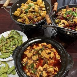 T21. Ma Po Tofu T23. Dry Pot Cauliflower T16. Mala Dry Pot with Fatty Intestine