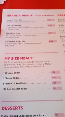 Menu photo 3 White Castle Countryside, IL