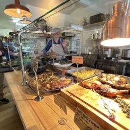 Beautiful lunch spread and happy customer!
