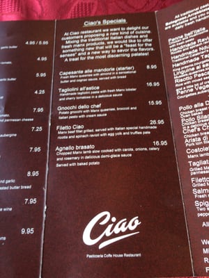 Menu photo 3 Ciao Douglas, IOM Menu photo 3 Ciao Douglas, IOM