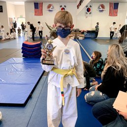 My son in his first competition at Sky Martial Arts!