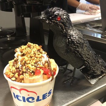 ICICLES - Final pumpkin ice cream creation. And the raven from Halloween is going to eat my ice cream. How dare he! - Desserts Near Me - San Francisco, California ICICLES - Final pumpkin ice cream creation. And the raven from Halloween is going to eat my ice cream. How dare he! - Desserts Near Me - San Francisco, California