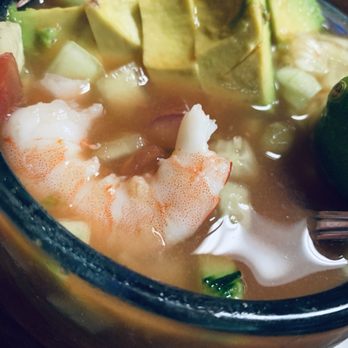 Mariscos Las Cazuelitas - Shrimp cocktail up close - Seafood Near Me - Bakersfield, California Mariscos Las Cazuelitas - Shrimp cocktail up close - Seafood Near Me - Bakersfield, California