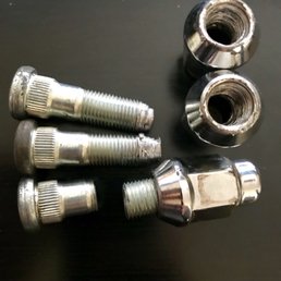 The cross-threaded studs and lug nuts the owner refused to compensate when they were the last ones to perform wheel work. The cross-threaded studs and lug nuts the owner refused to compensate when they were the last ones to perform wheel work.