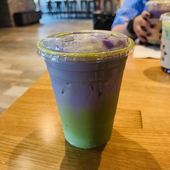 Teofilo Coffee Company - unsweetened iced matcha latte with almond milk & ube foam - Coffee & Tea Near Me - Carson, California Teofilo Coffee Company - unsweetened iced matcha latte with almond milk & ube foam - Coffee & Tea Near Me - Carson, California