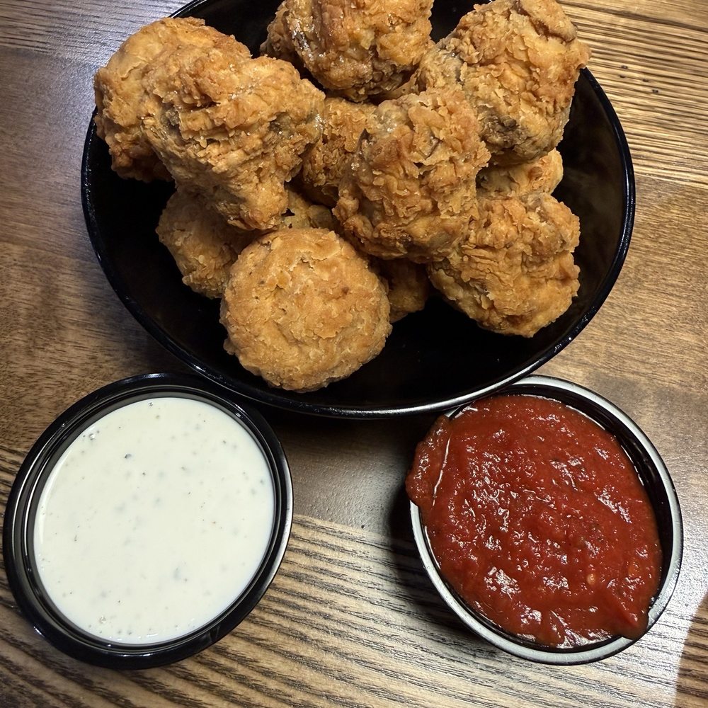 Hideaway Pizza - The half order of the Fried Mushrooms. Always a great Appetizer! - Italian Near Me - Rogers, Arkansas Hideaway Pizza - The half order of the Fried Mushrooms. Always a great Appetizer! - Italian Near Me - Rogers, Arkansas