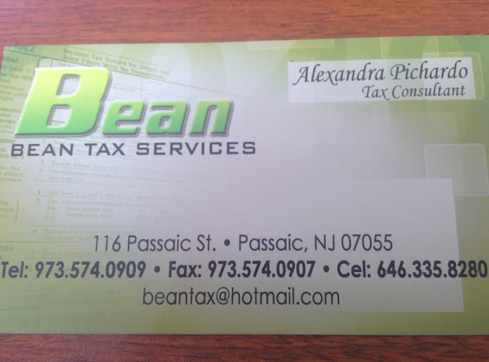 BEAN TAX SERVICES Updated October 2024 116 Passaic St, Passaic, New