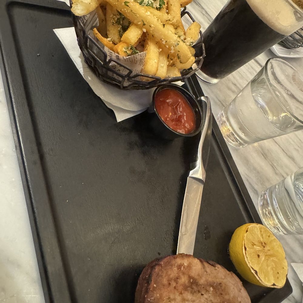 Sugar Factory - River North - Hockey puck sized cut of meat and fries. - Candy Stores Near Me - Chicago, Illinois Sugar Factory - River North - Hockey puck sized cut of meat and fries. - Candy Stores Near Me - Chicago, Illinois
