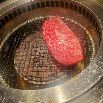 Iron Age - Unseasoned Steak - you can see the tough gristle through the middle of it. It'd be best to cut around it if you can. - Korean Near Me - Catonsville, Maryland Iron Age - Unseasoned Steak - you can see the tough gristle through the middle of it. It'd be best to cut around it if you can. - Korean Near Me - Catonsville, Maryland
