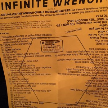 The Neo-Futurists - Menu of the night! - Performing Arts Near Me - Chicago, Illinois The Neo-Futurists - Menu of the night! - Performing Arts Near Me - Chicago, Illinois