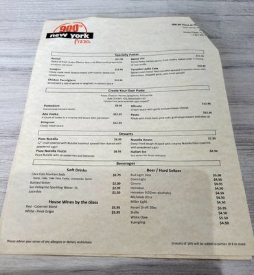 Menu photo 7 900 Degrees New York Pizza Wesley Chapel, FL