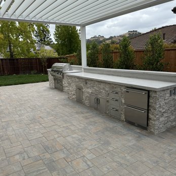 Olwin Landscape Design And Construction Inc - Brustor aluminum pergola, kitchen and bbq islands - Landscaping Near Me - Pleasanton, California