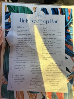 Menu photo 2 Hi-Fi Rooftop Bar Dunedin, FL
