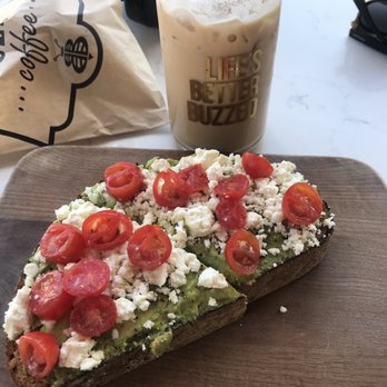 Better Buzz Coffee Hillcrest - Vanilla Coffee and Feta Avocado toast - Coffee & Tea Near Me - San Diego, California