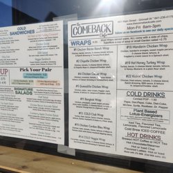 Comeback Cafe - Menu