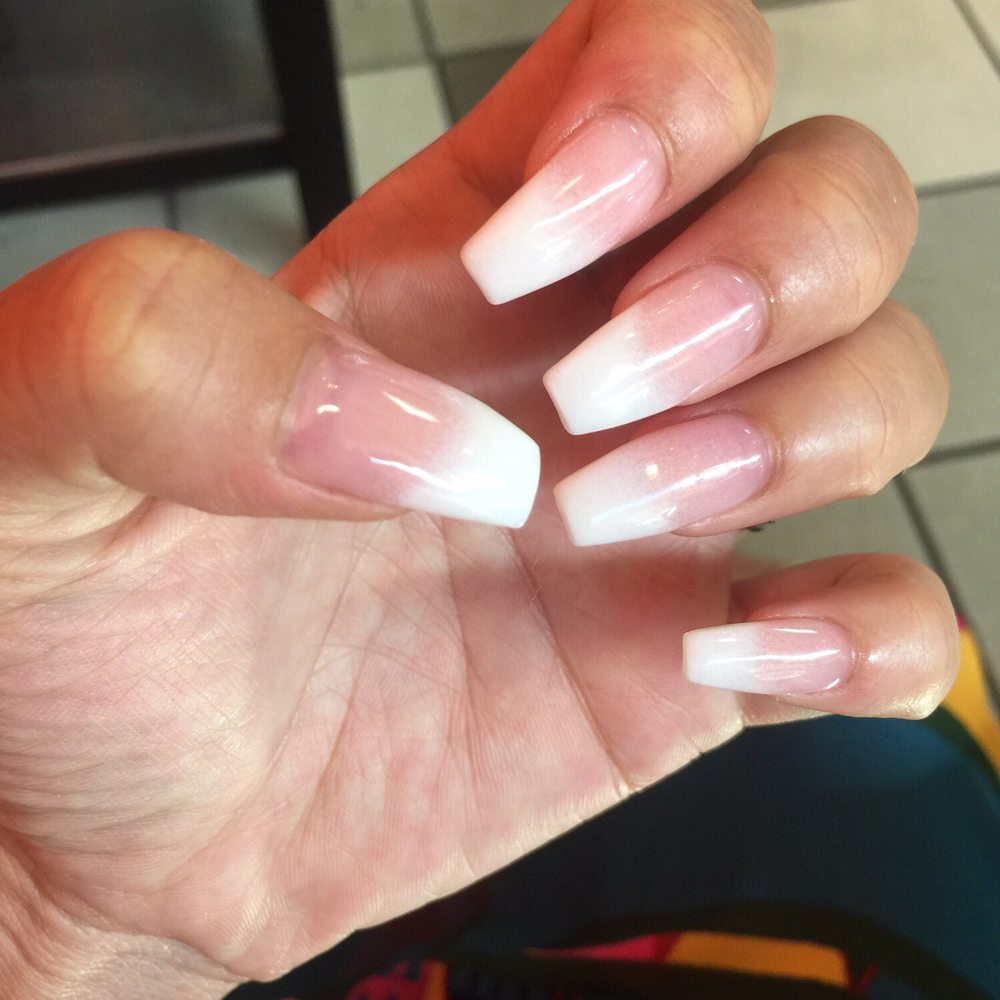 TEA Nails - pink to white ombré using the dipping powders - Nail Salons Near Me - Dublin, California TEA Nails - pink to white ombré using the dipping powders - Nail Salons Near Me - Dublin, California